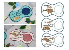 Stickserie - Faultiere ITH Mug Rugs